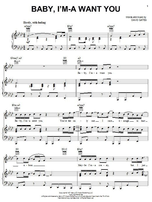 Download Bread Baby, I'm-A Want You Sheet Music