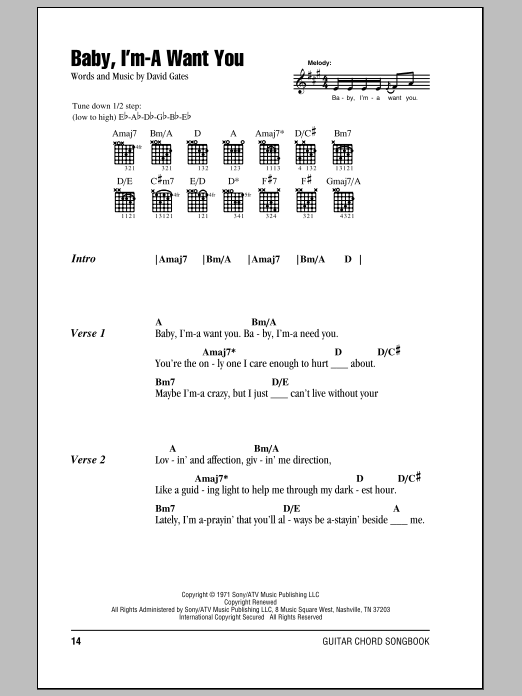 Download Bread Baby, I'm-A Want You Sheet Music