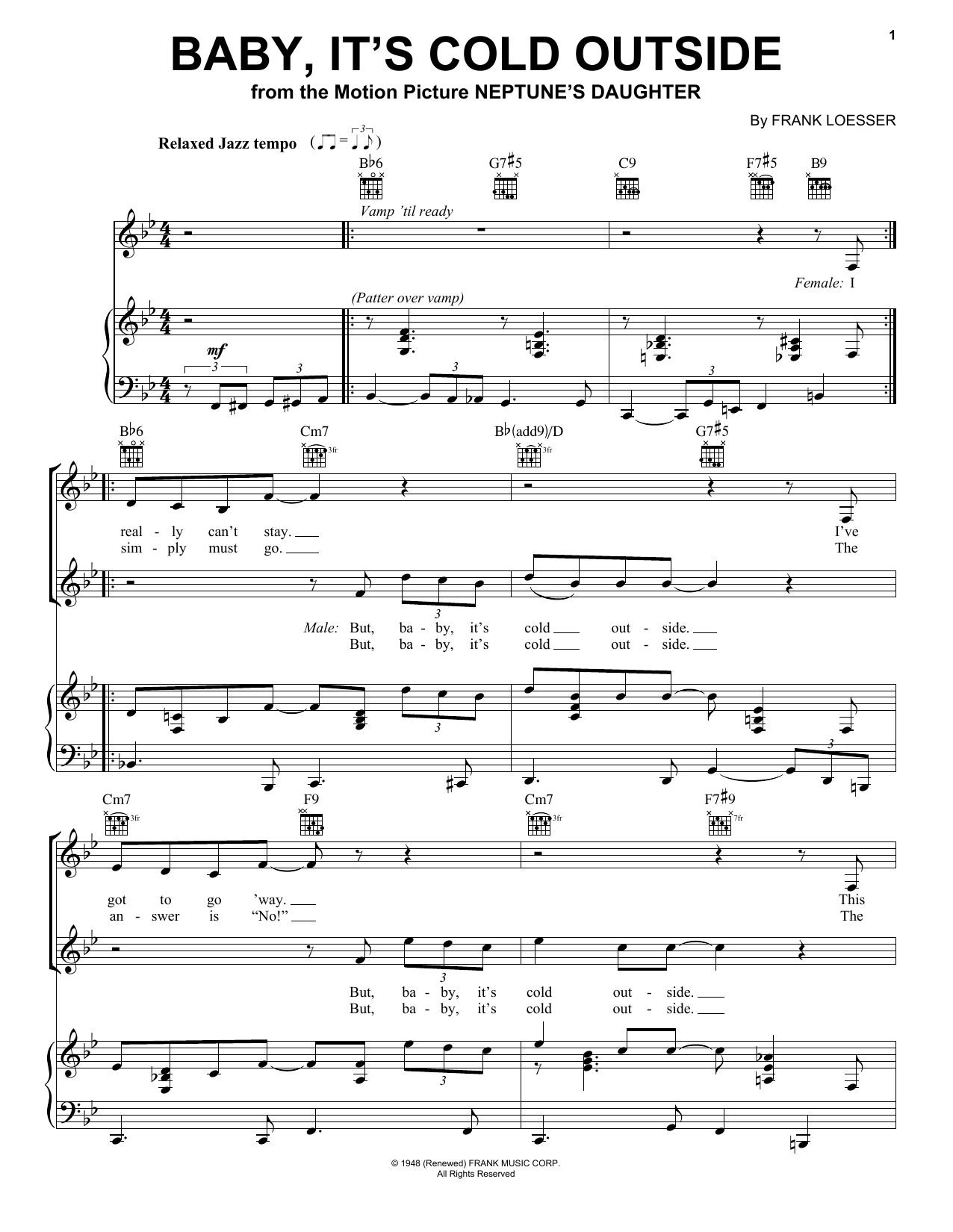 Download Louis Armstrong Baby, It's Cold Outside Sheet Music