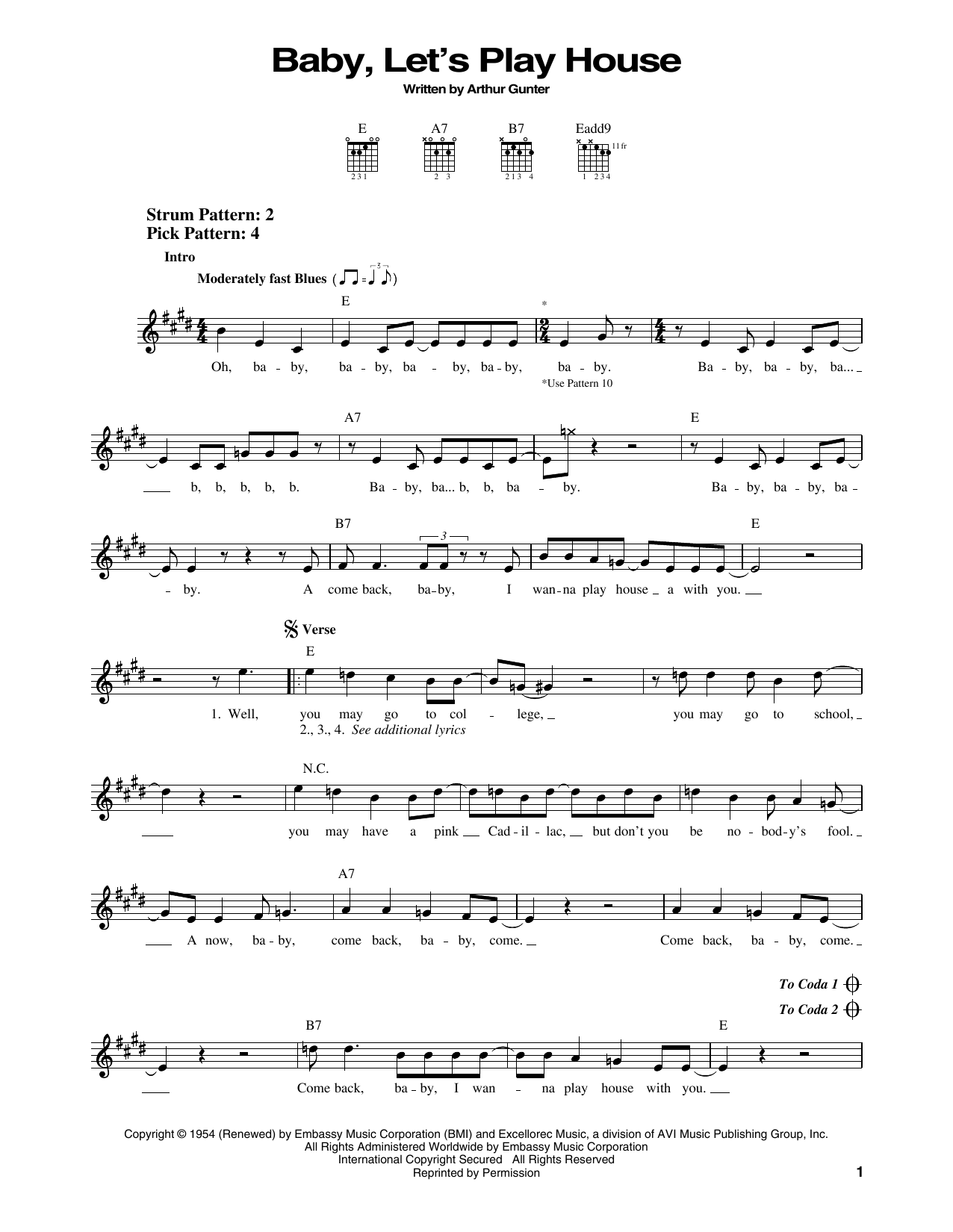 Download Elvis Presley Baby, Let's Play House Sheet Music
