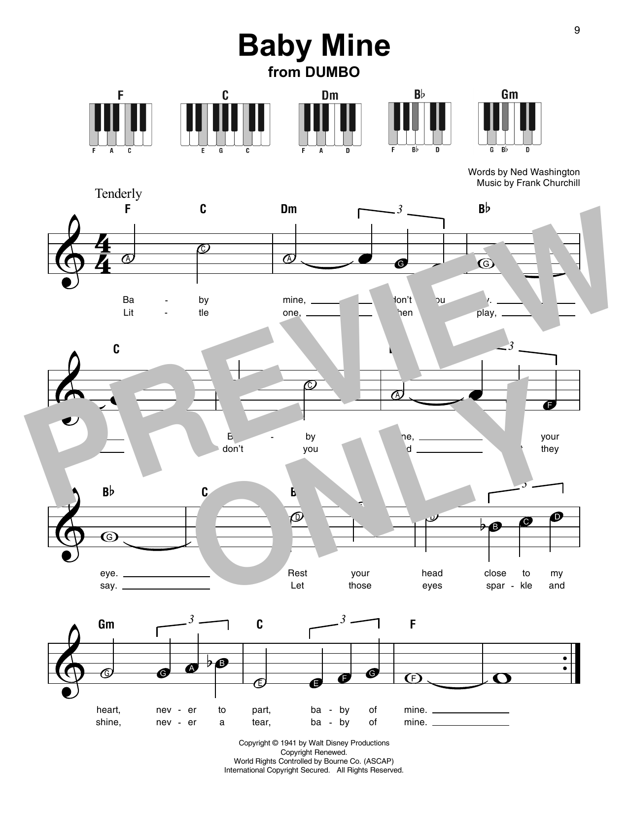 Download Ned Washington Baby Mine (from Walt Disney's Dumbo) Sheet Music