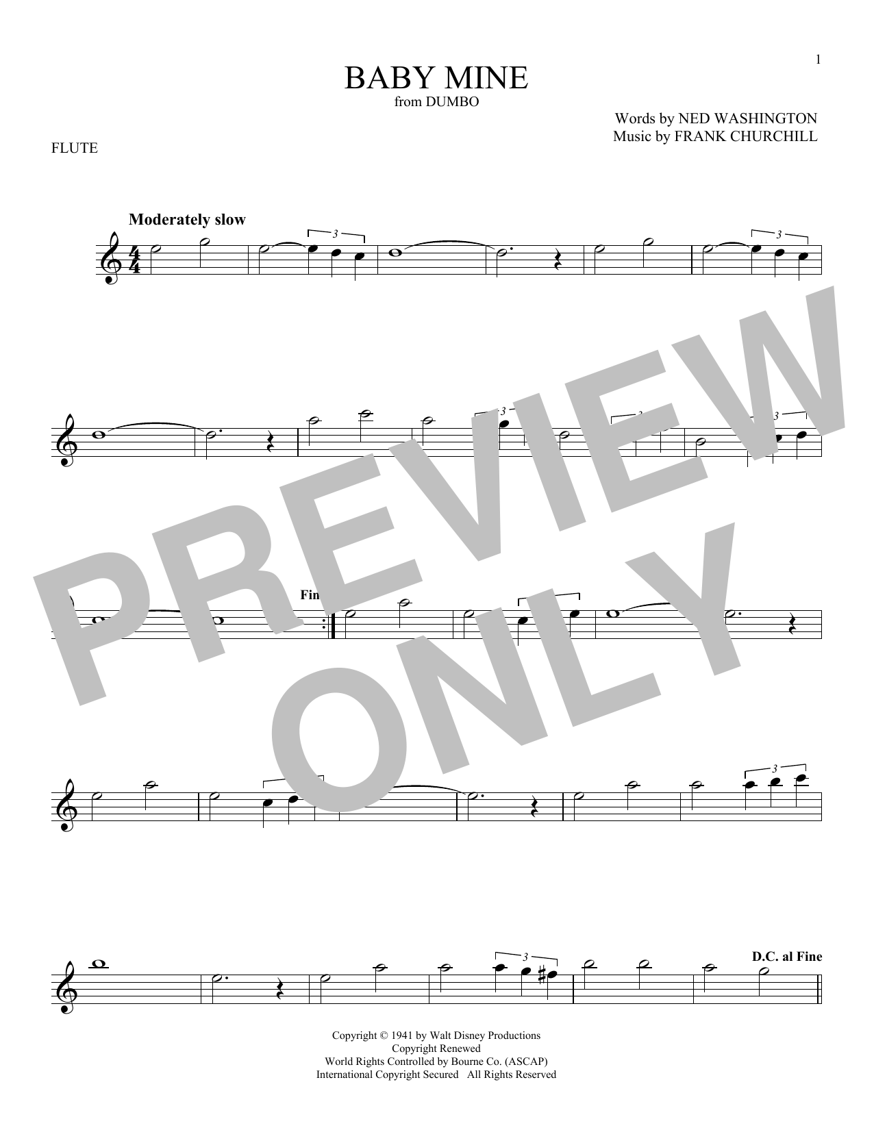 Download Ned Washington Baby Mine (from Walt Disney's Dumbo) Sheet Music