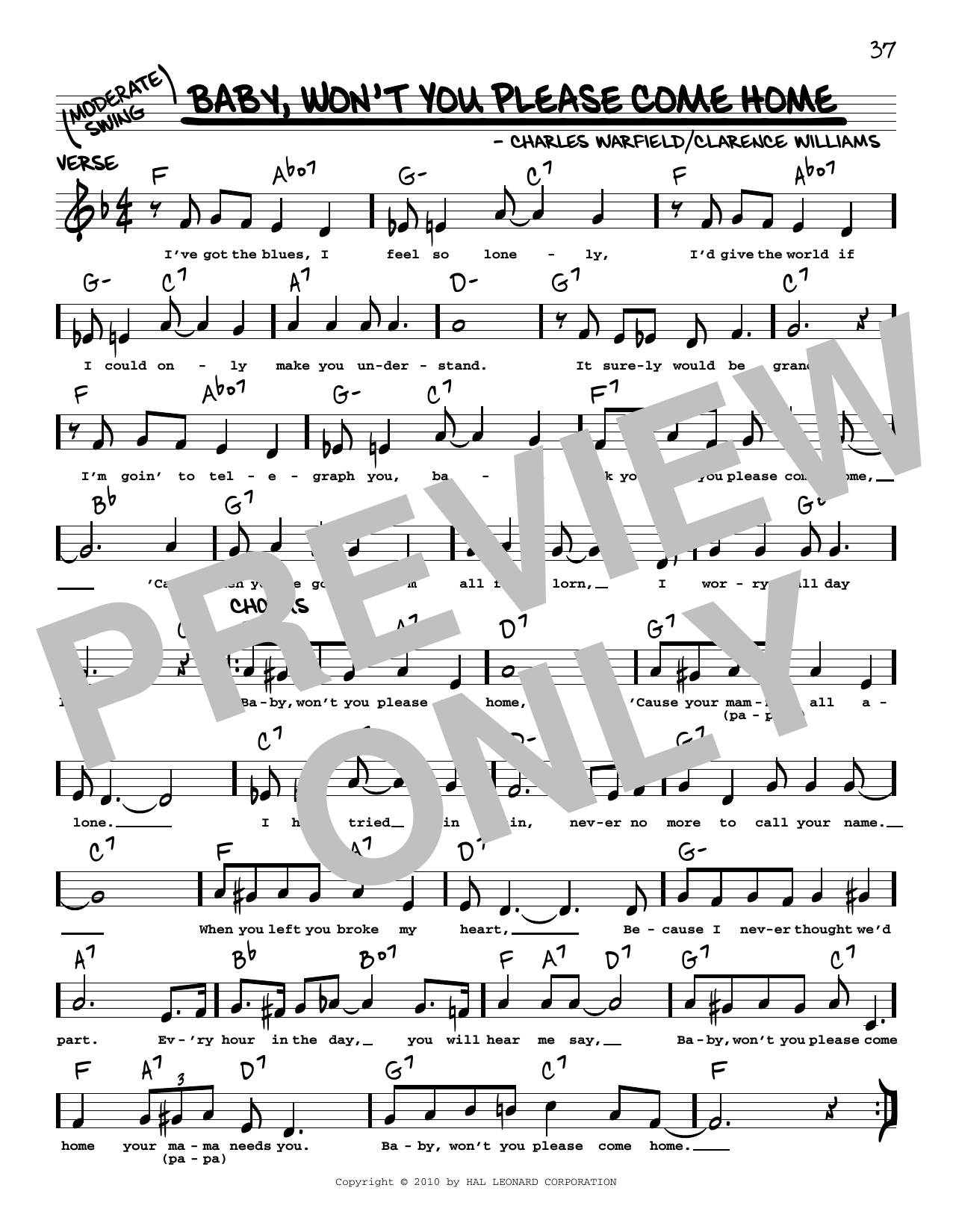 Download Bessie Smith Baby, Won't You Please Come Home (arr. Sheet Music
