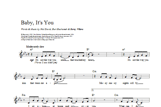 Bacharach & David Baby It's You sheet music notes printable PDF score