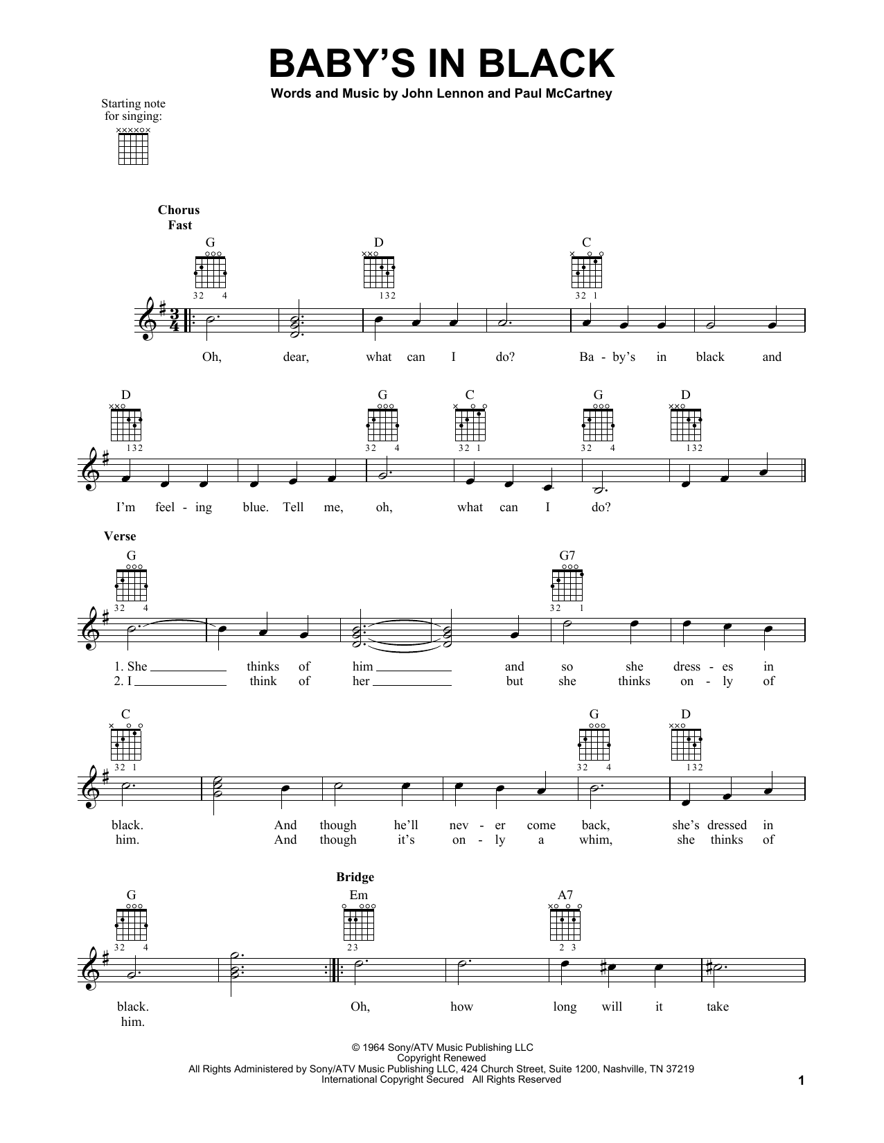 Download The Beatles Baby's In Black Sheet Music