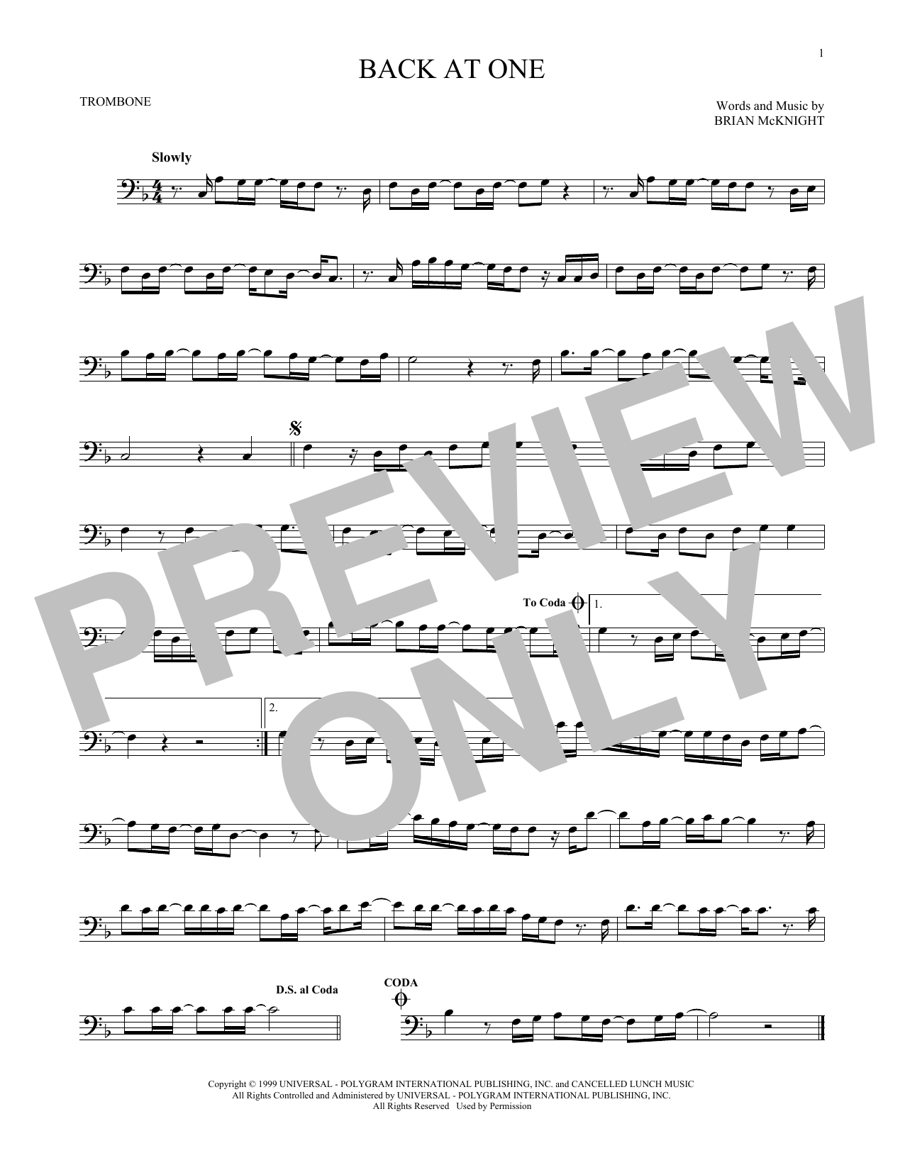 Download Brian McKnight Back At One Sheet Music