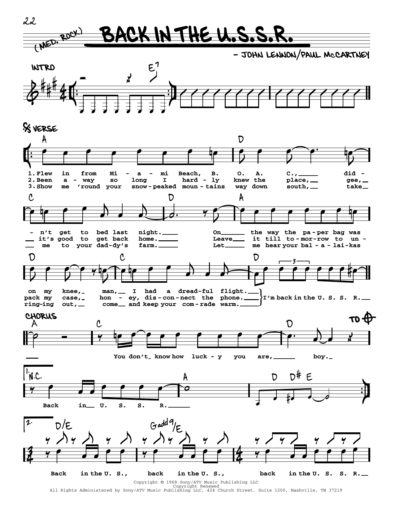 Download The Beatles Back In The U.S.S.R. [Jazz version] Sheet Music