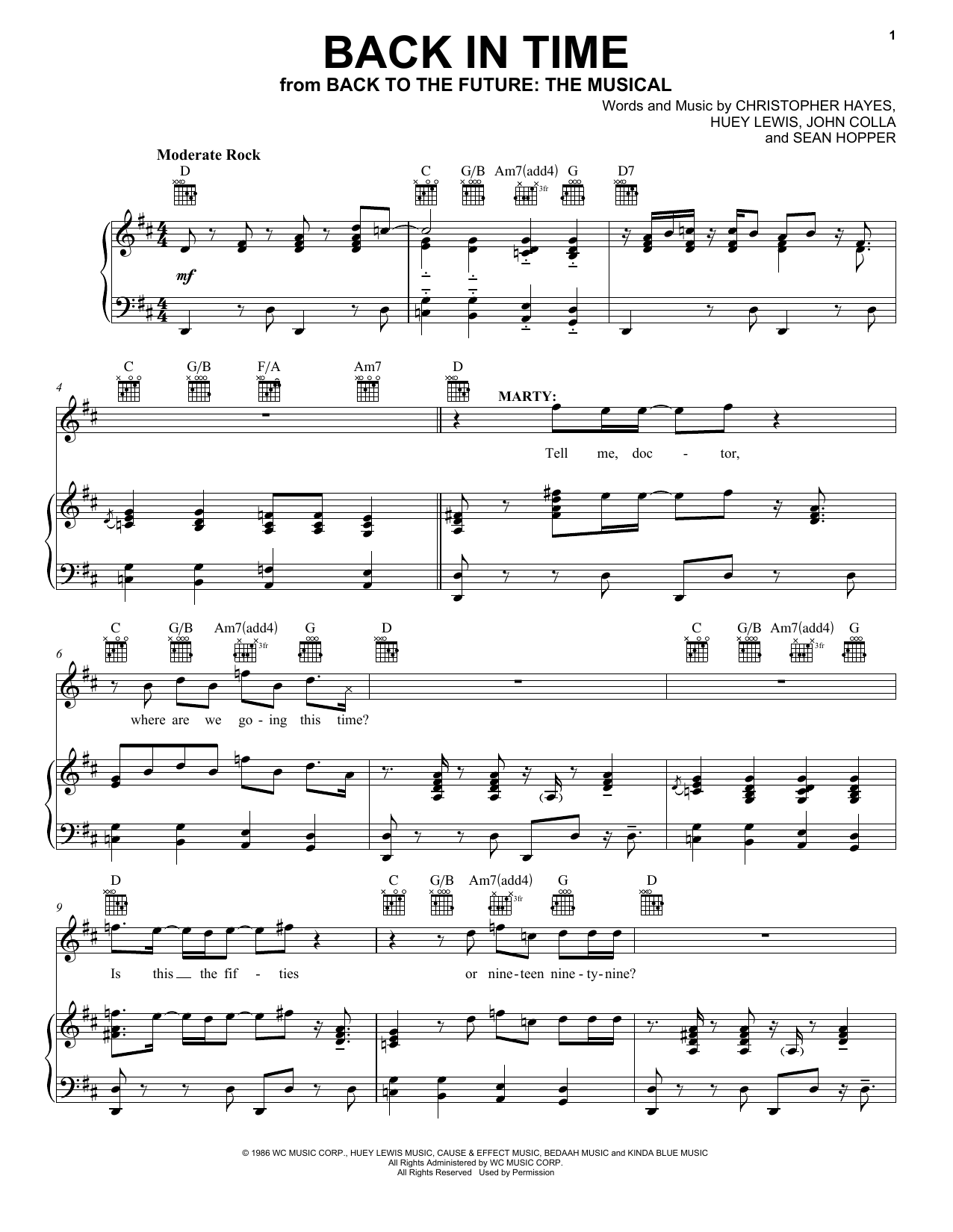 Download Christopher Hayes Back In Time (from Back To The Future: Sheet Music