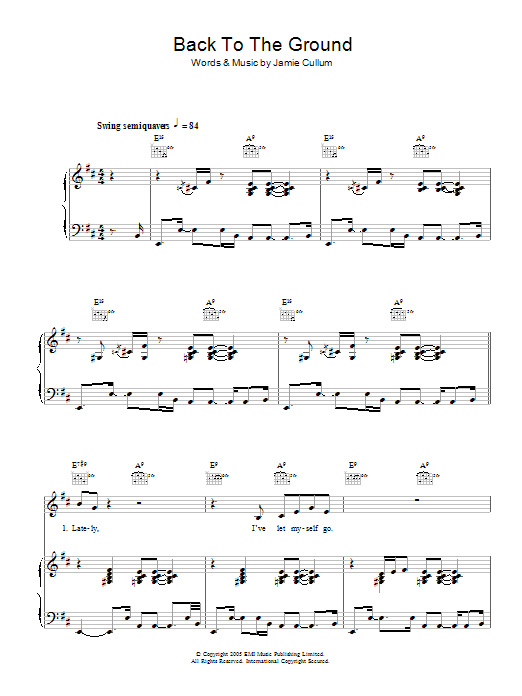 Download Jamie Cullum Back To The Ground Sheet Music