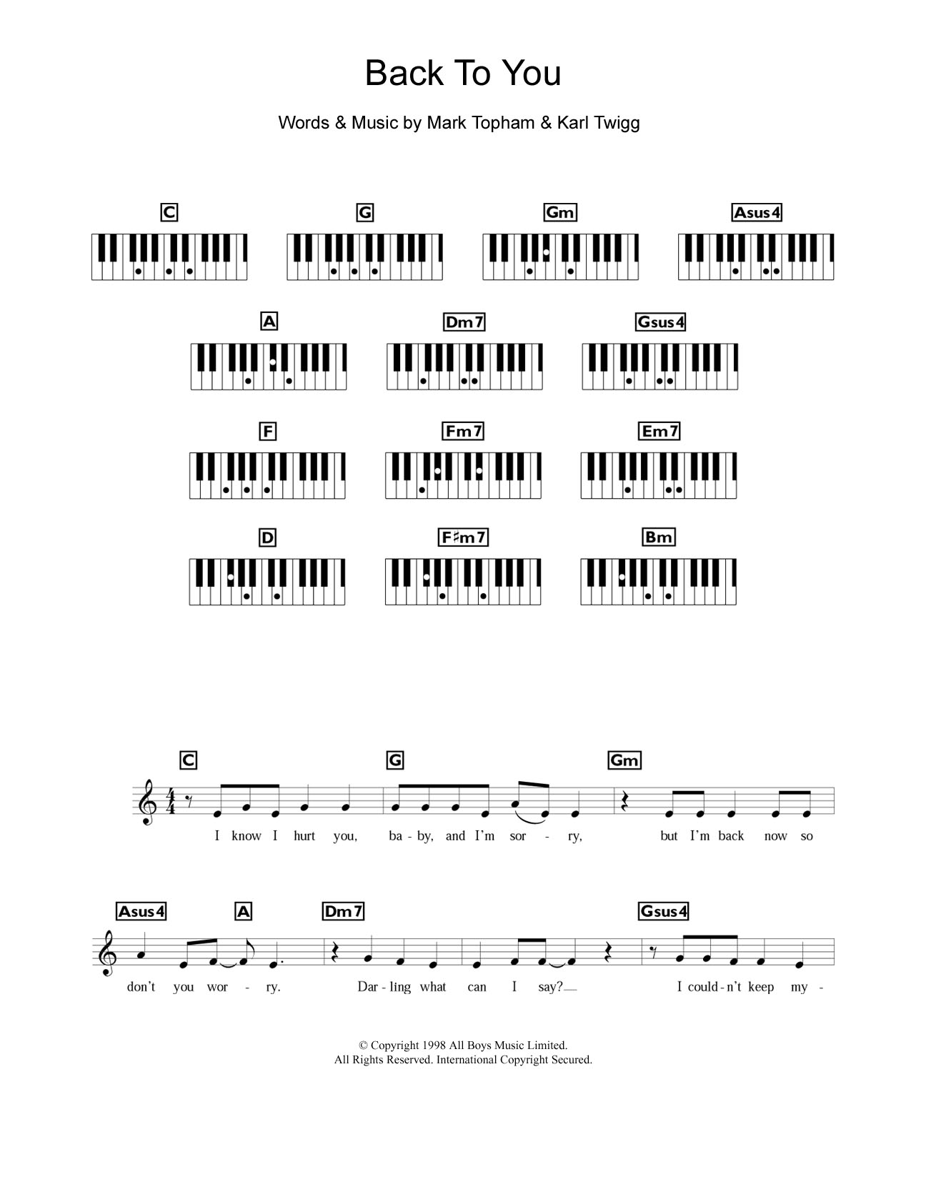 Download Steps Back To You Sheet Music