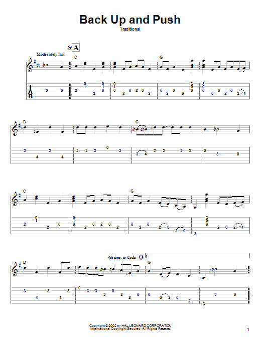 Download Traditional Back Up And Push Sheet Music