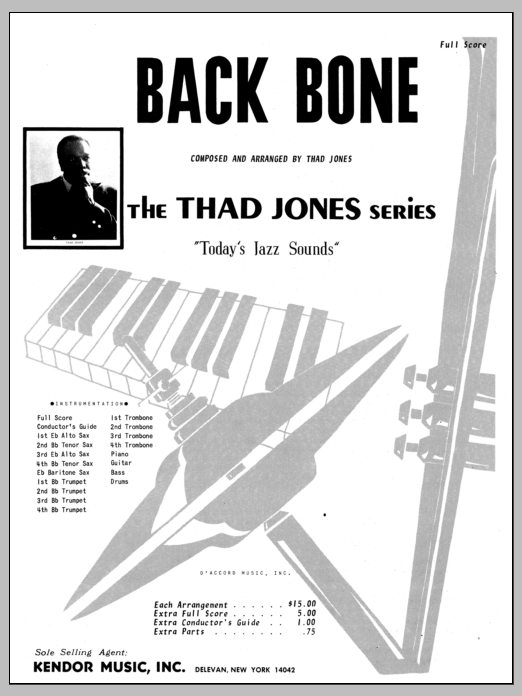 Download Thad Jones Back Bone - Full Score Sheet Music