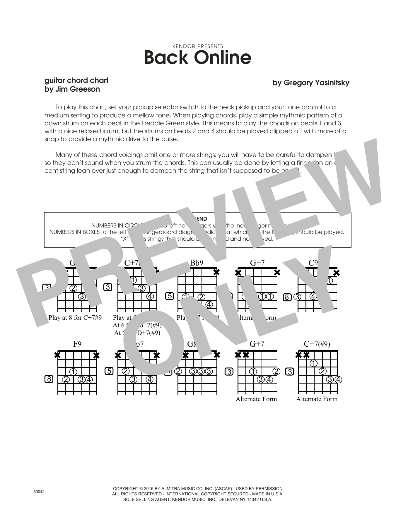 Download Gregory Yasinitsky Back Online - Guitar Chord Chart Sheet Music