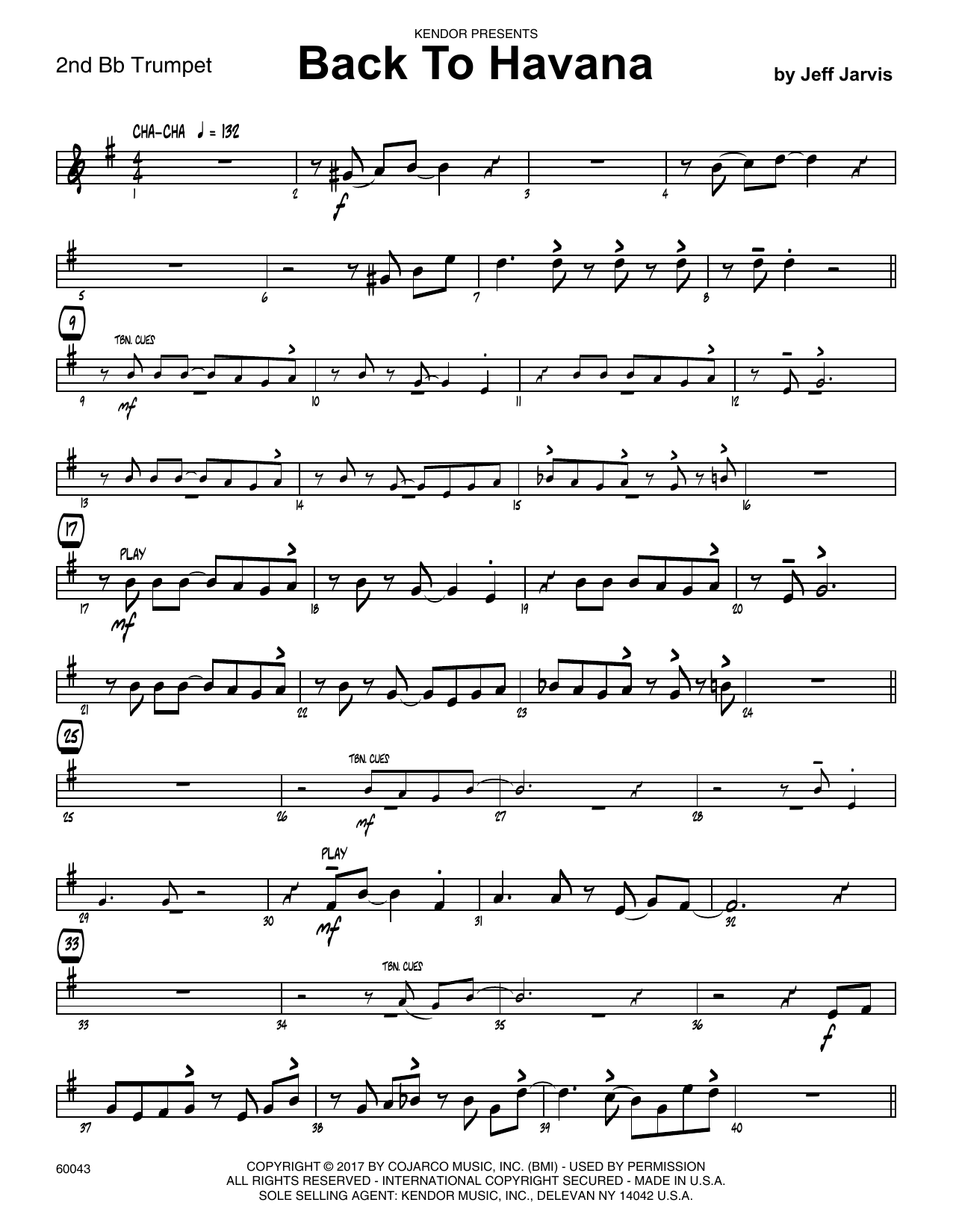 Download Jeff Jarvis Back To Havana - 2nd Bb Trumpet Sheet Music