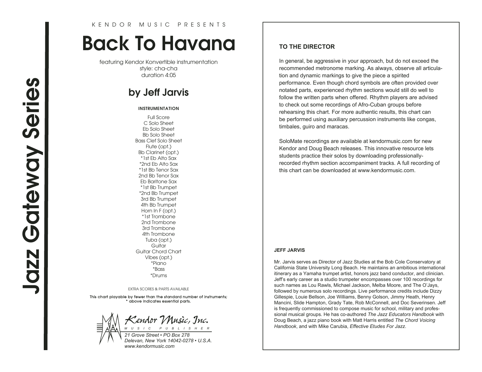 Download Jeff Jarvis Back To Havana - Full Score Sheet Music