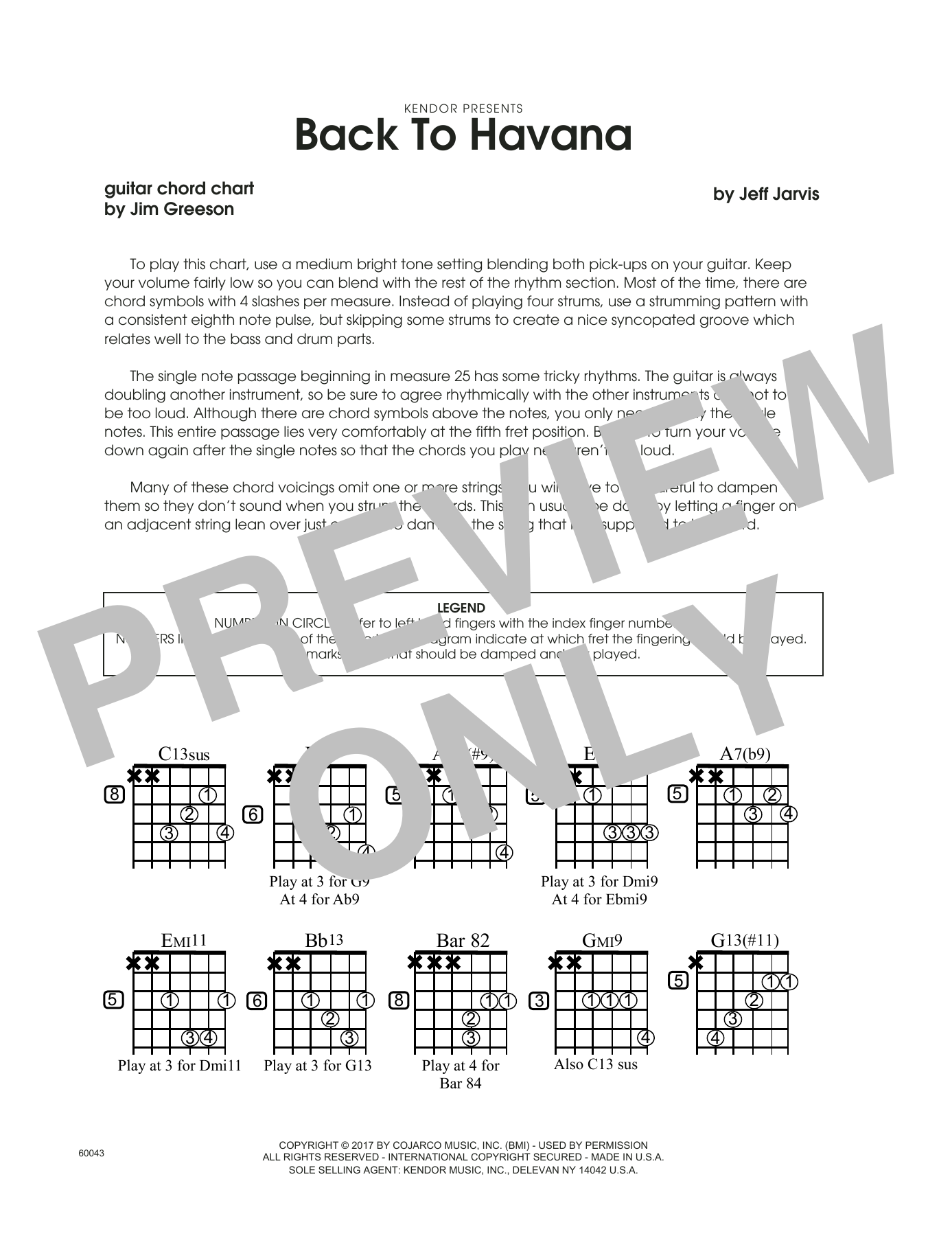 Download Jeff Jarvis Back To Havana - Guitar Chord Chart Sheet Music
