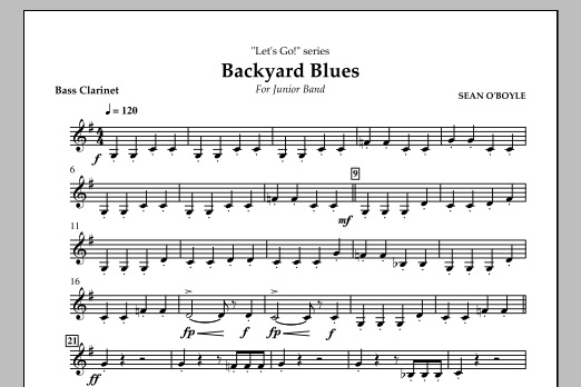 Download Sean O'Boyle Backyard Blues - Bass Clarinet Sheet Music