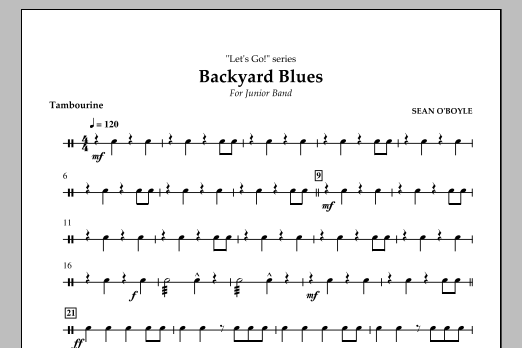 Download Sean O'Boyle Backyard Blues - Tambourine Sheet Music