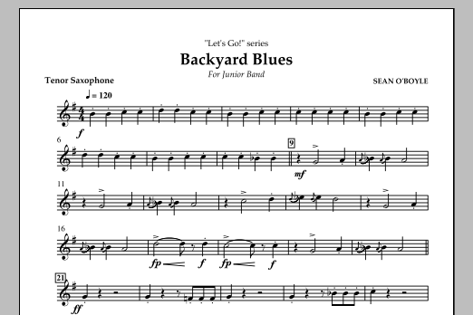 Download Sean O'Boyle Backyard Blues - Tenor Saxophone Sheet Music