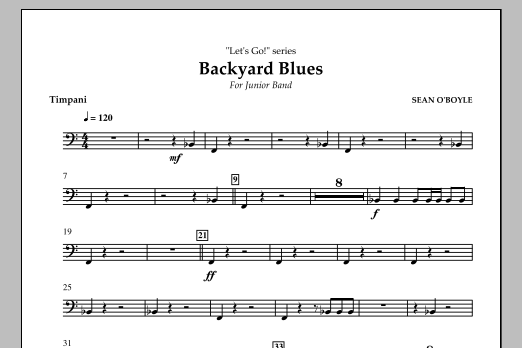 Download Sean O'Boyle Backyard Blues - Timpani Sheet Music