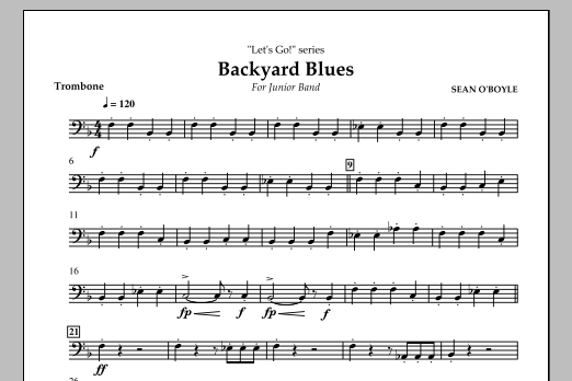 Download Sean O'Boyle Backyard Blues - Trombone Sheet Music