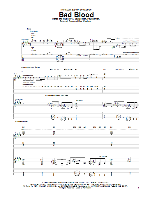 Download Ministry Bad Blood Sheet Music