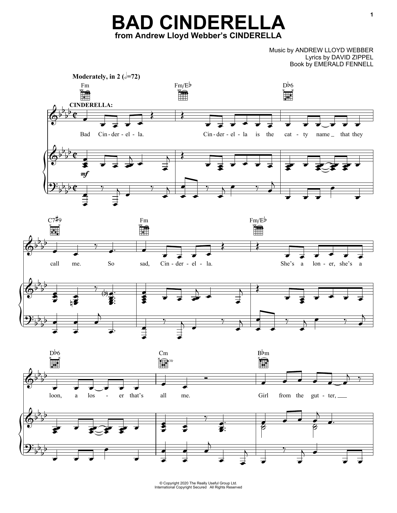 Download Andrew Lloyd Webber Bad Cinderella (from Andrew Lloyd Webbe Sheet Music