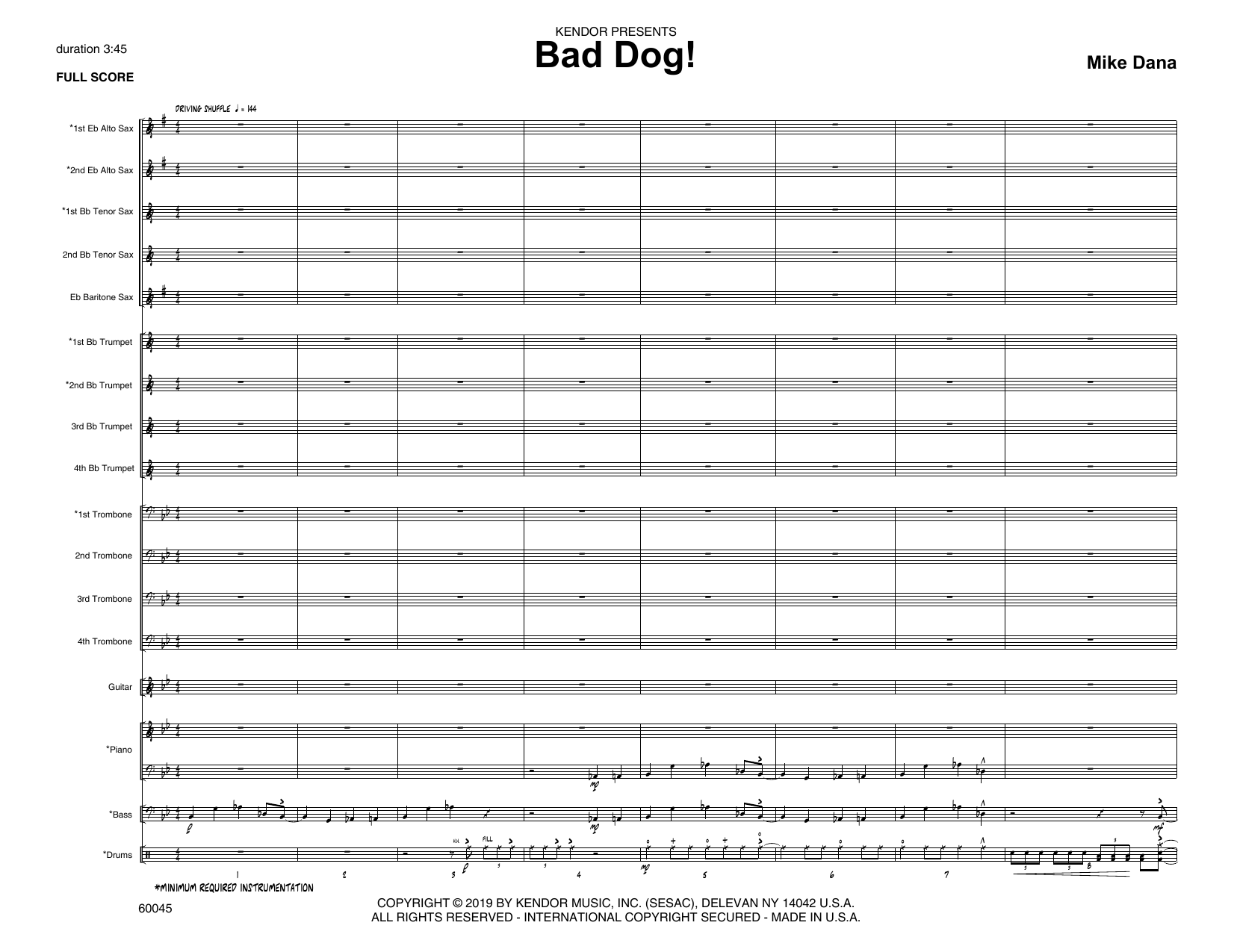 Download Mike Dana Bad Dog! - Full Score Sheet Music