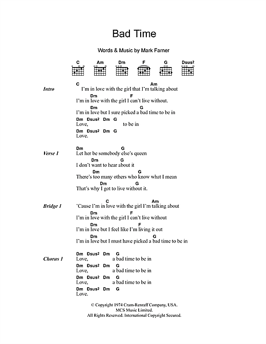 Download The Jayhawks Bad Time Sheet Music