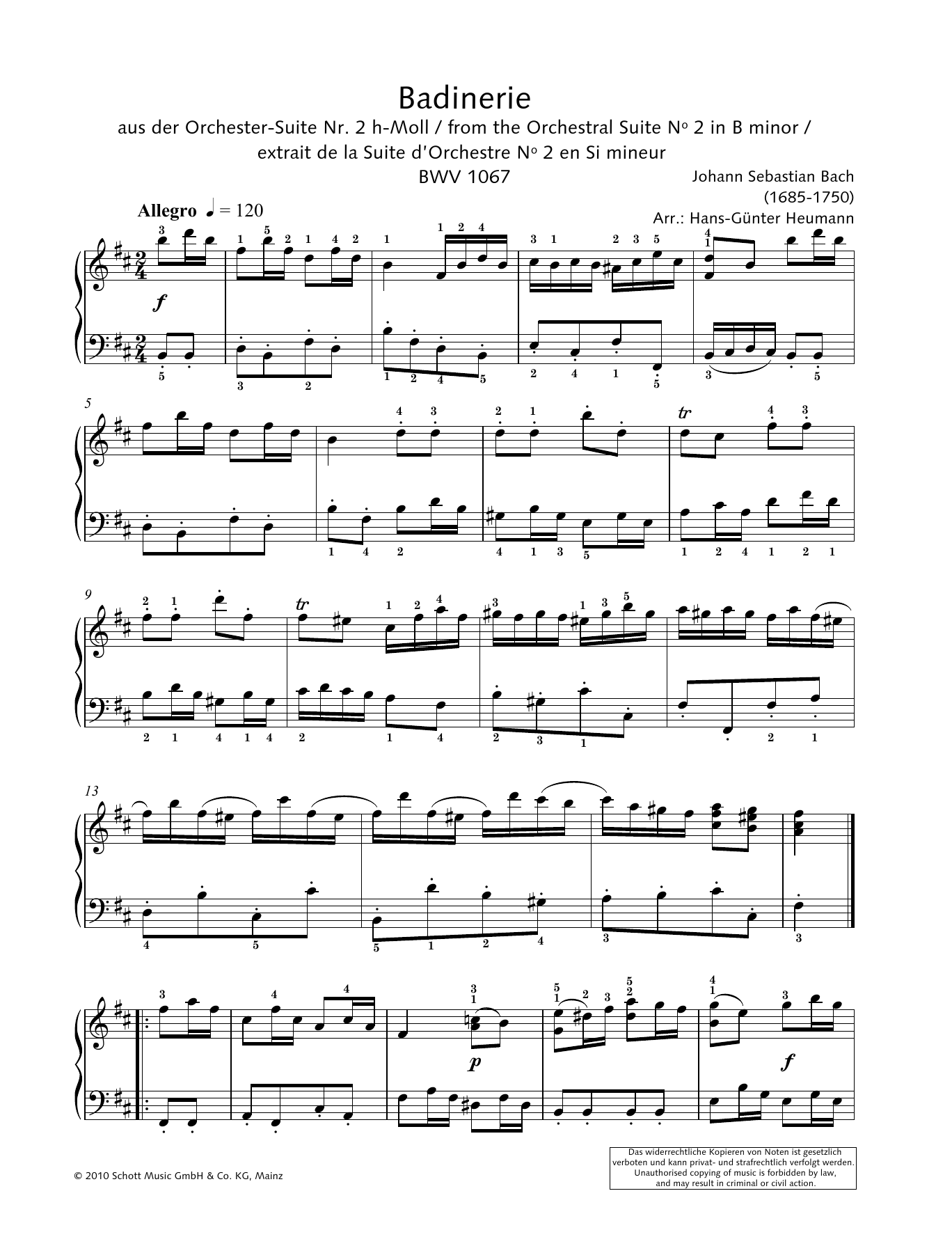 Download Johann Sebastian Bach Badinerie Sheet Music