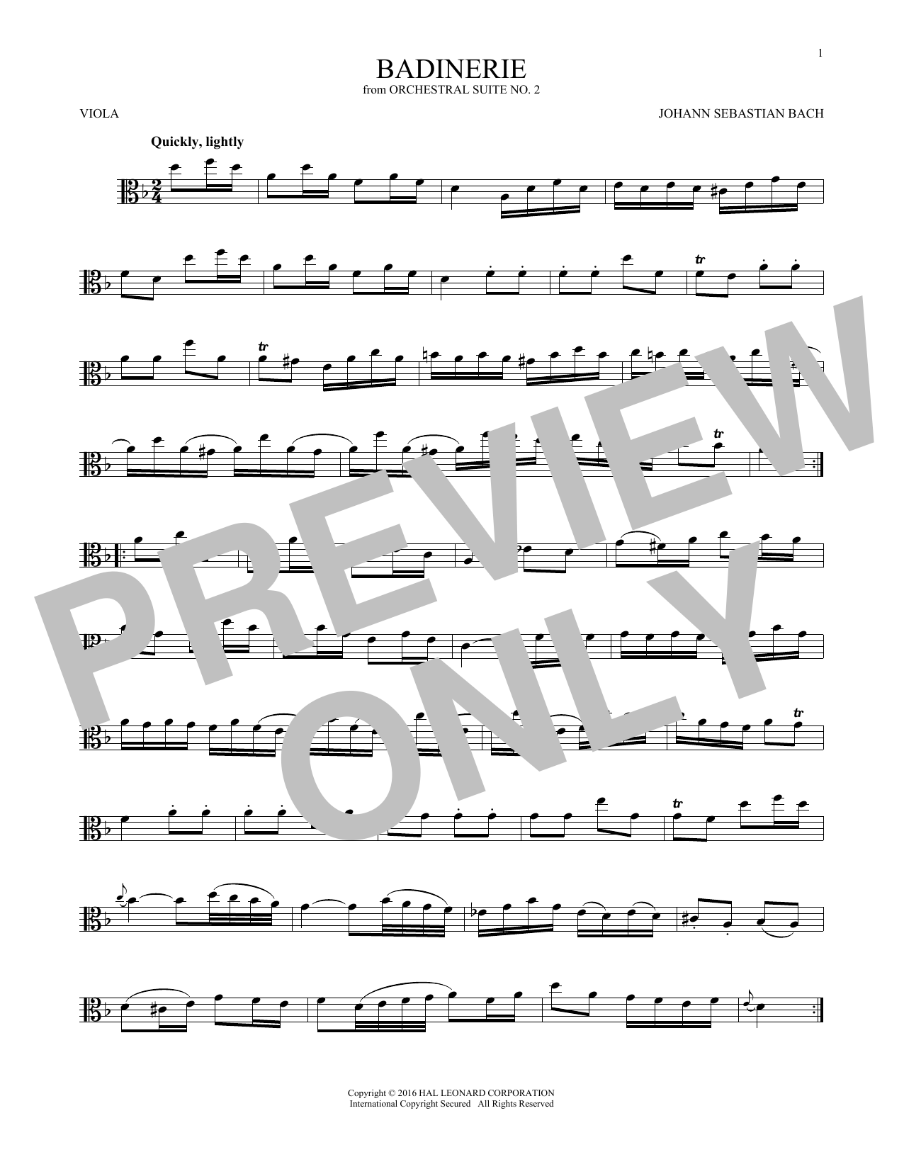 Download Johann Sebastian Bach Badinerie (Suite No. 2) Sheet Music