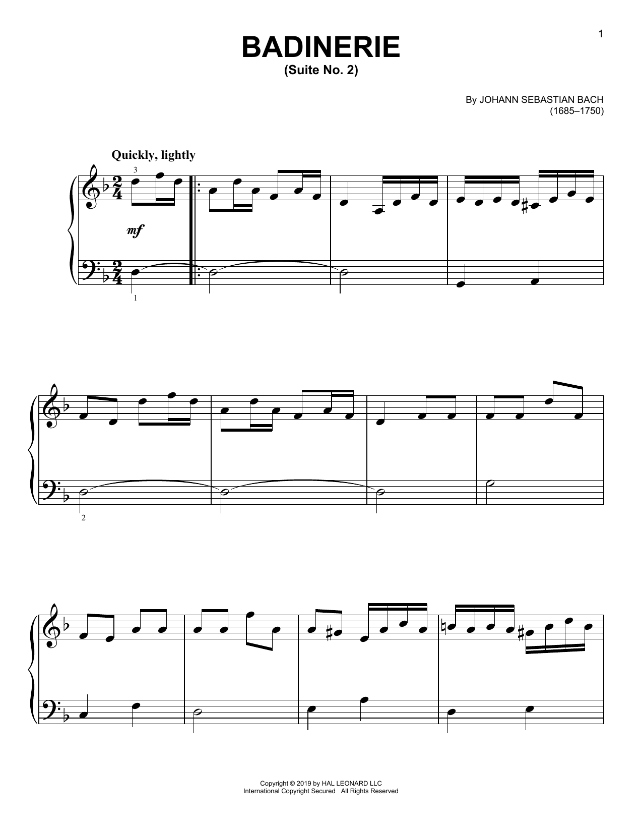 Download Johann Sebastian Bach Badinerie (Suite No. 2) Sheet Music