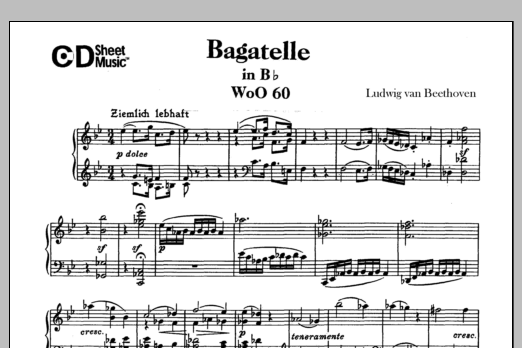 Download Ludwig van Beethoven Bagatelle In B-flat Major, Woo 60 Sheet Music