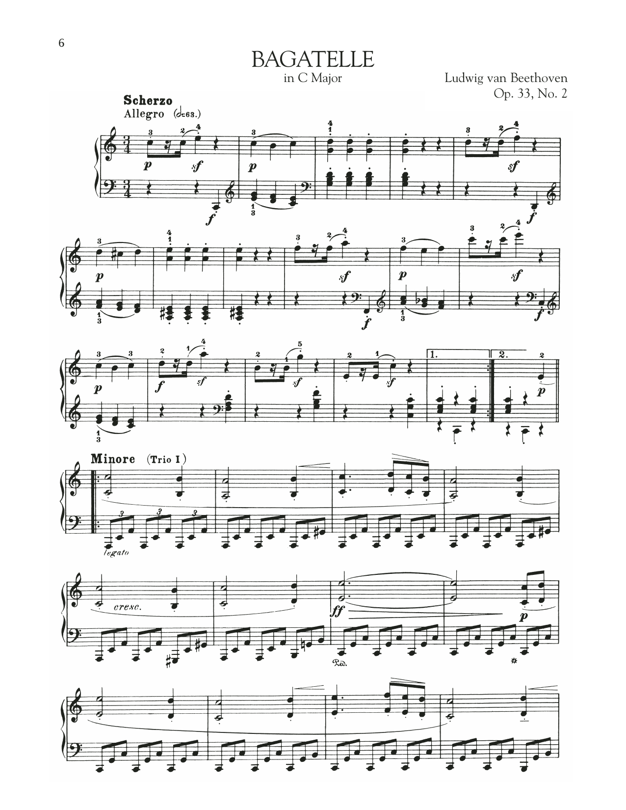 Download Ludwig van Beethoven Bagatelle In C Major, Op. 33, No. 2 Sheet Music