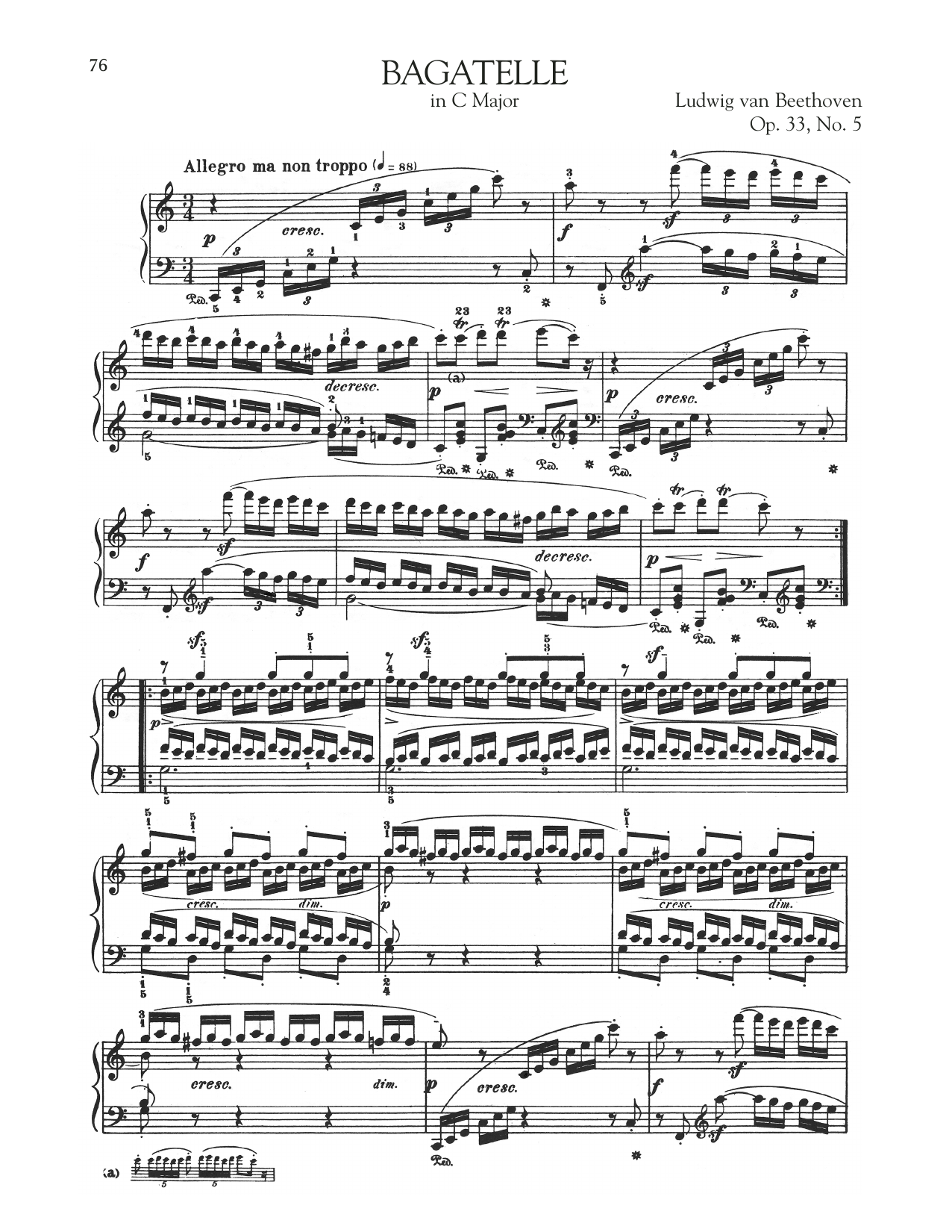 Download Ludwig van Beethoven Bagatelle In C Major, Op. 33, No. 5 Sheet Music