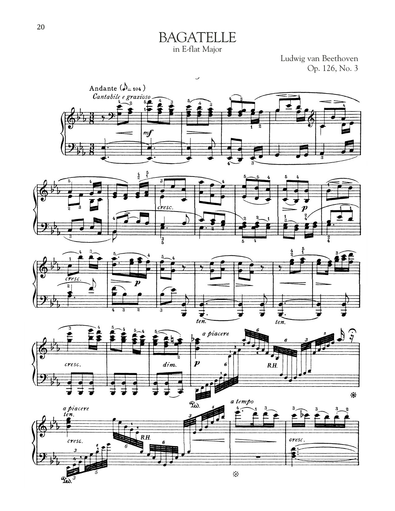 Download Ludwig van Beethoven Bagatelle In E-Flat Major, Op. 126, No. Sheet Music