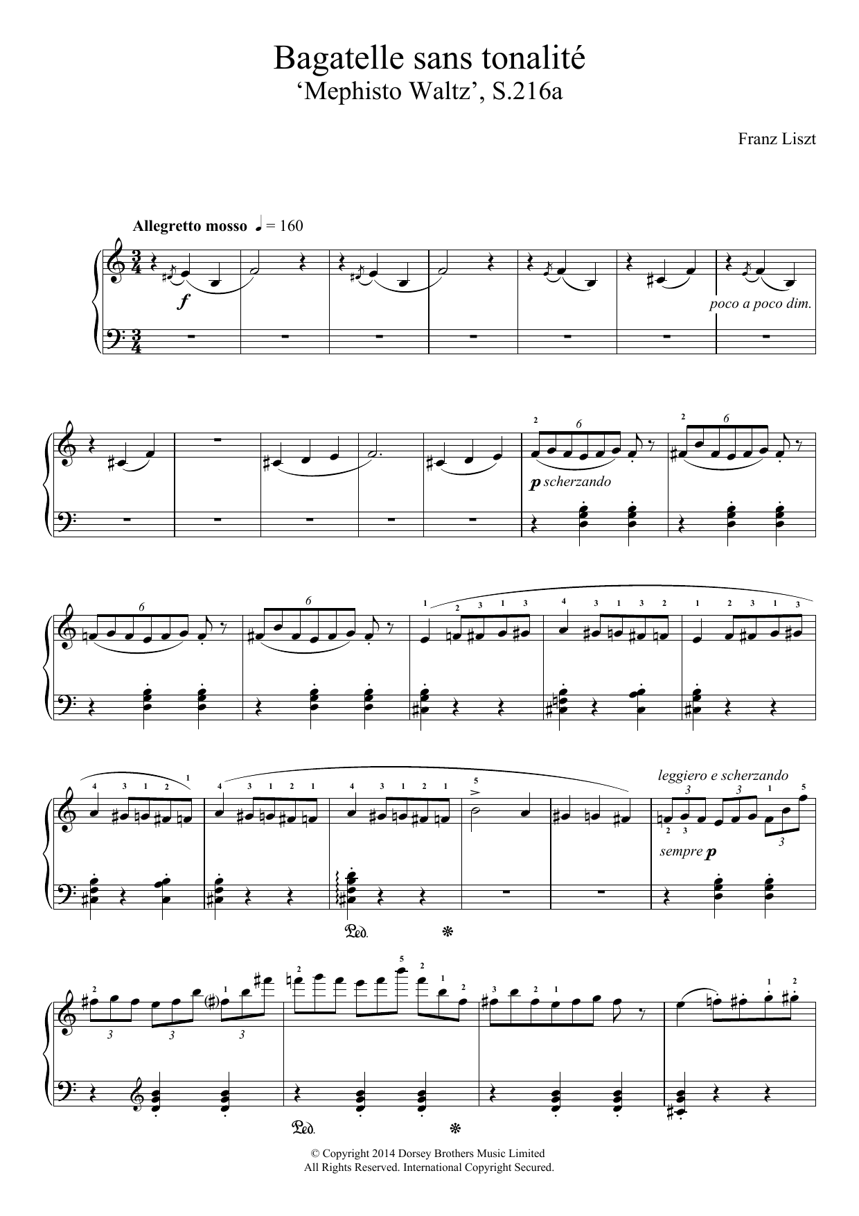 Download Franz Liszt Bagatelle Sans Tonalite (Fourth Mephist Sheet Music