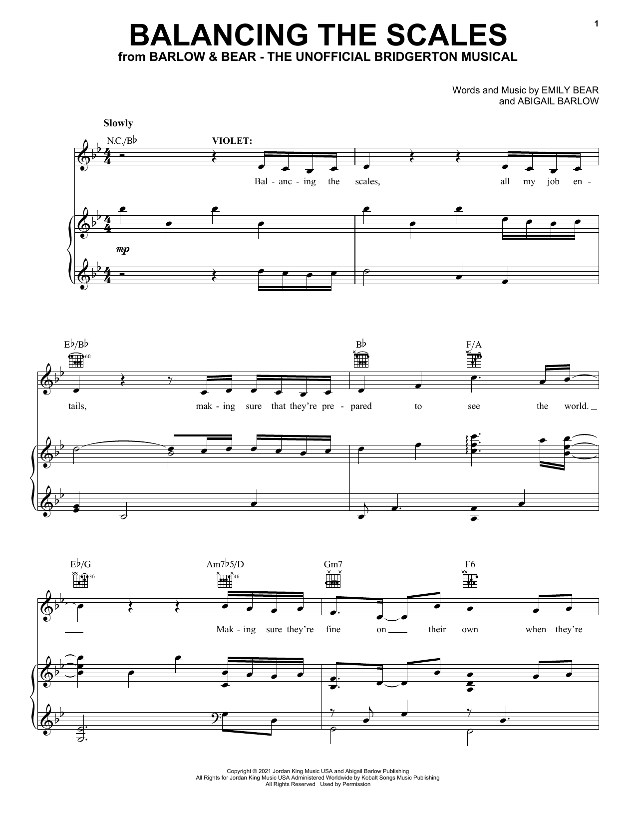 Download Barlow & Bear Balancing The Scales (from The Unoffici Sheet Music