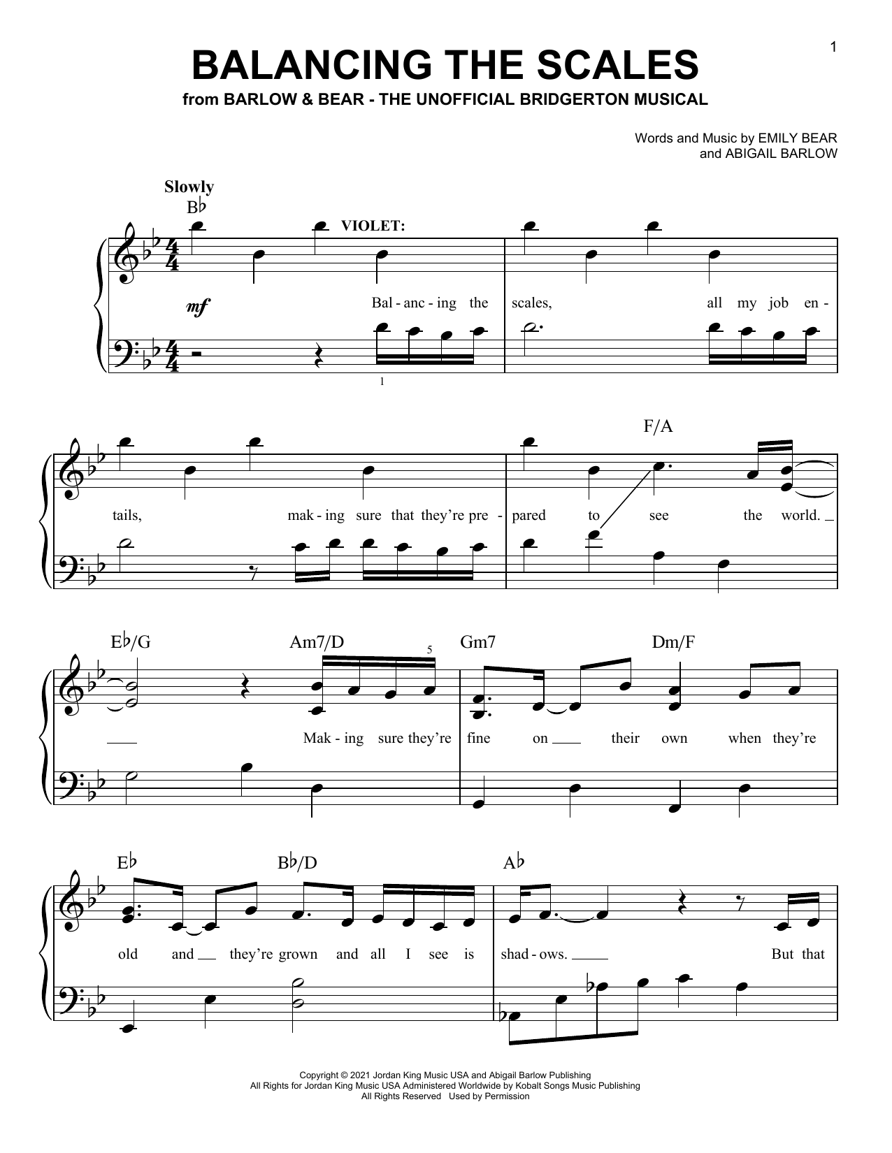Download Barlow & Bear Balancing The Scales (from The Unoffici Sheet Music