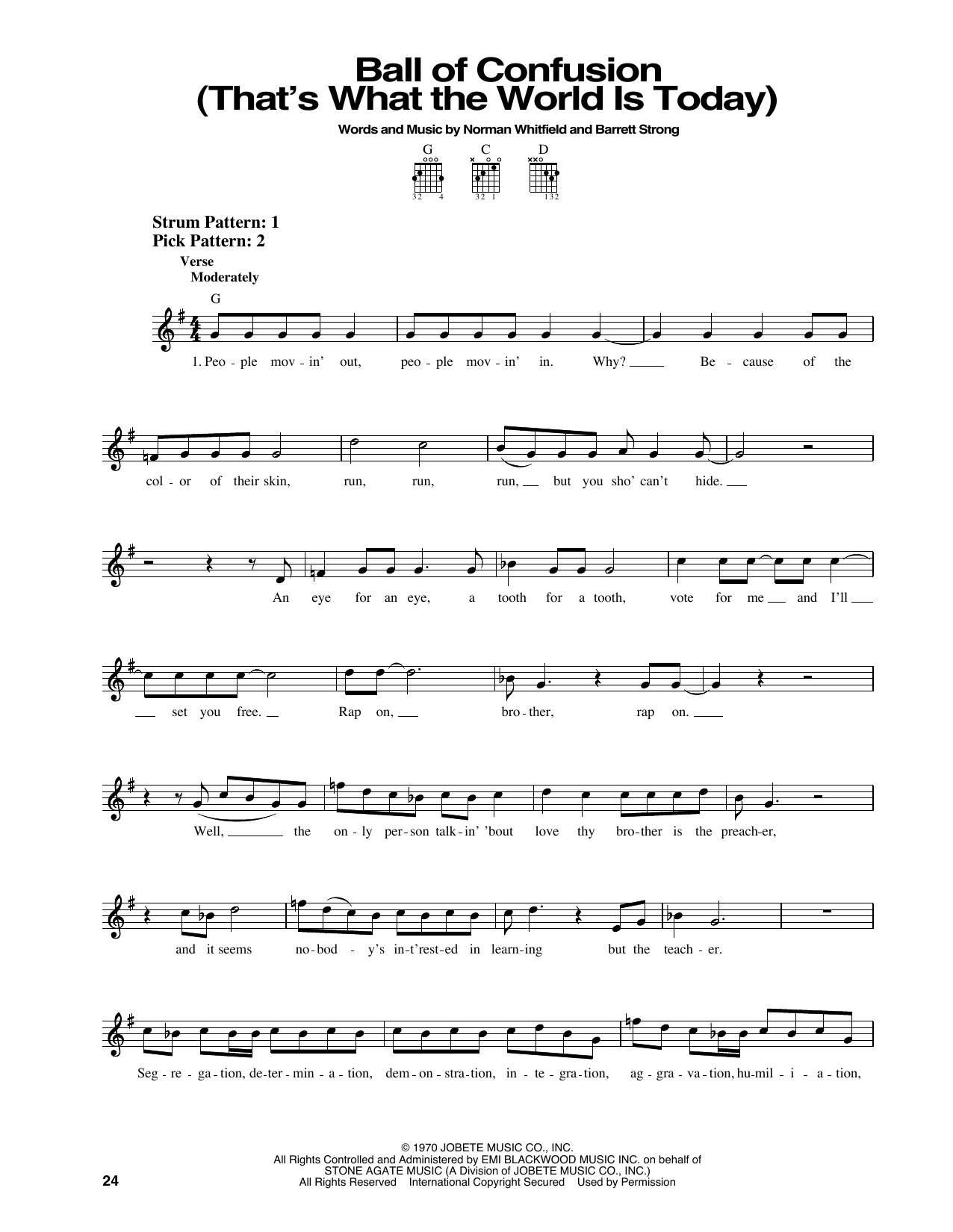 Download The Temptations Ball Of Confusion (That's What The Worl Sheet Music