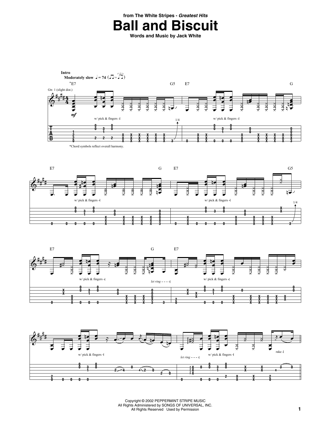Download The White Stripes Ball And Biscuit Sheet Music