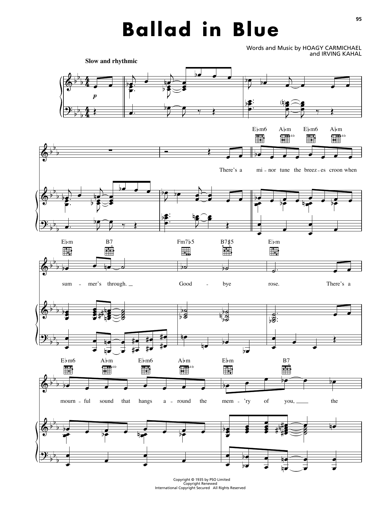 Download Hoagy Carmichael Ballad In Blue Sheet Music