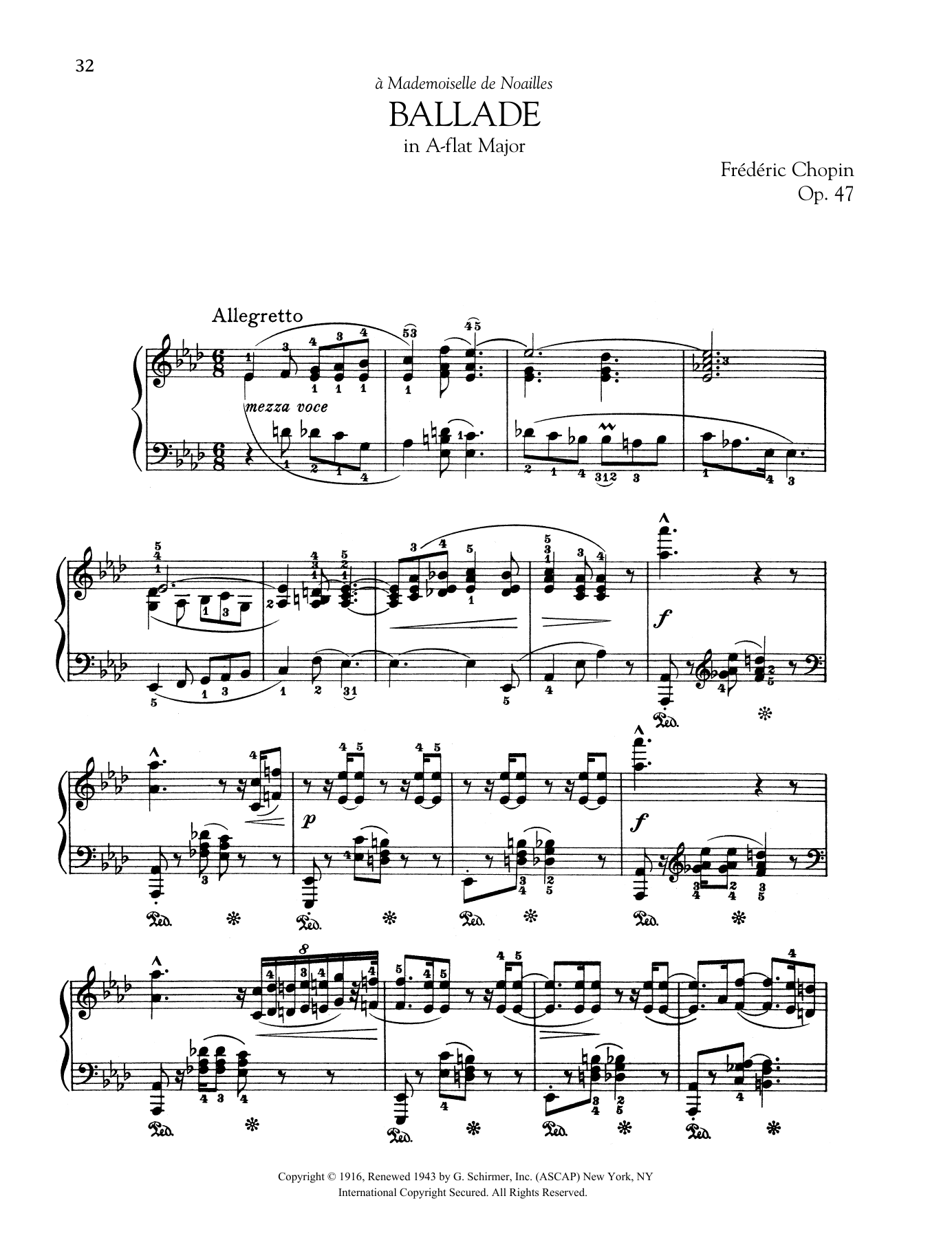 Download Frederic Chopin Ballade in A-flat Major, Op. 47 Sheet Music