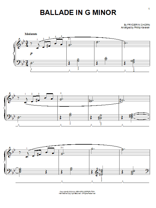 Download Frederic Chopin Ballade No. 1, Op. 23 Sheet Music