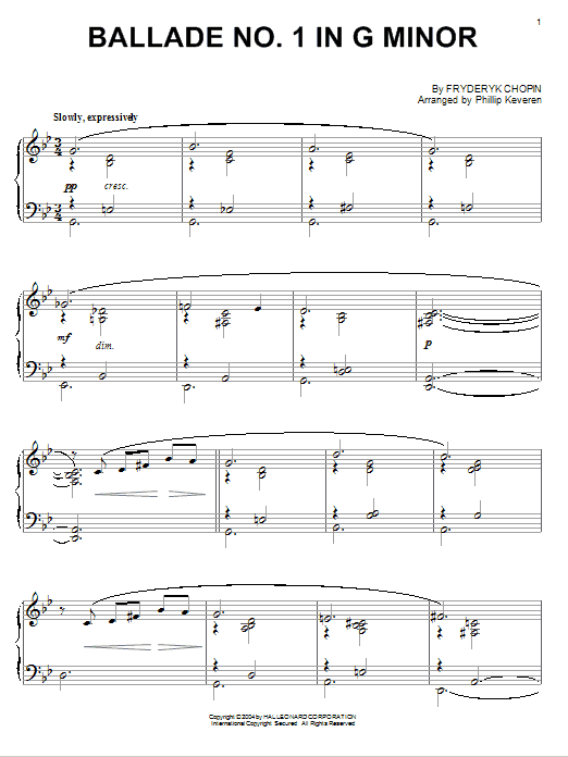 Download Frederic Chopin Ballade No. 1 In G Minor [Jazz version] Sheet Music