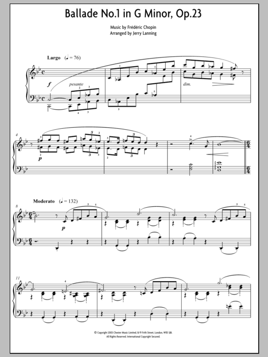 Download Frederic Chopin Ballade No.1 In G Minor, Op.23 Sheet Music