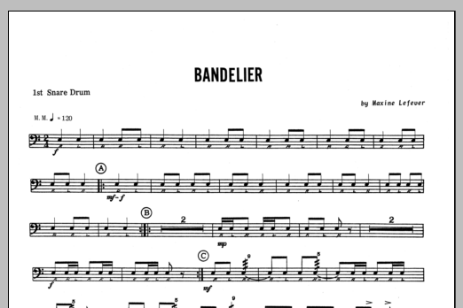 Download Lefever Bandelier - 1st snare drum Sheet Music