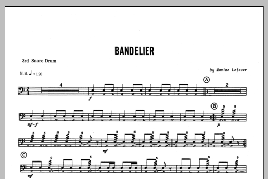 Download Lefever Bandelier - 3rd snare drum Sheet Music