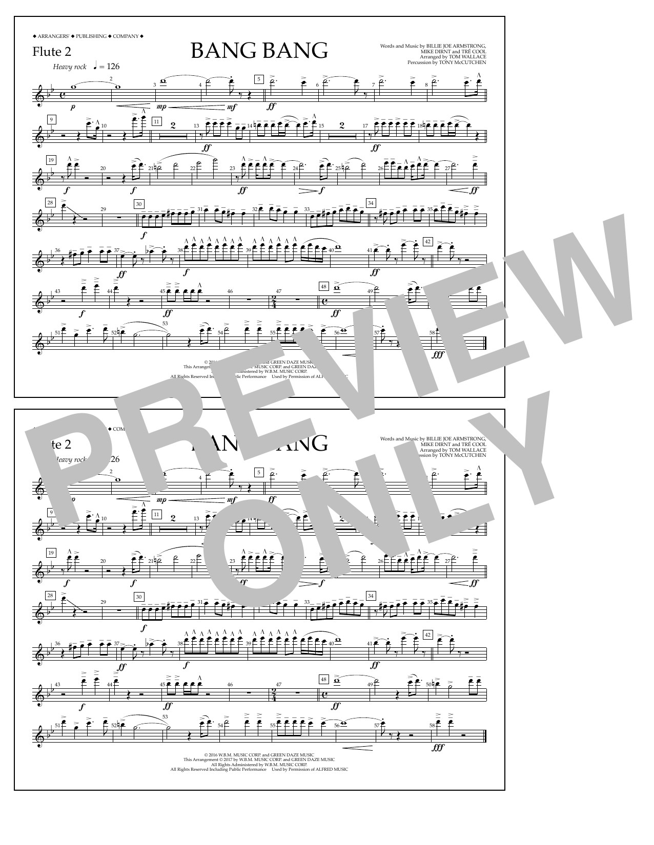 Download Tom Wallace Bang Bang - Flute 2 Sheet Music