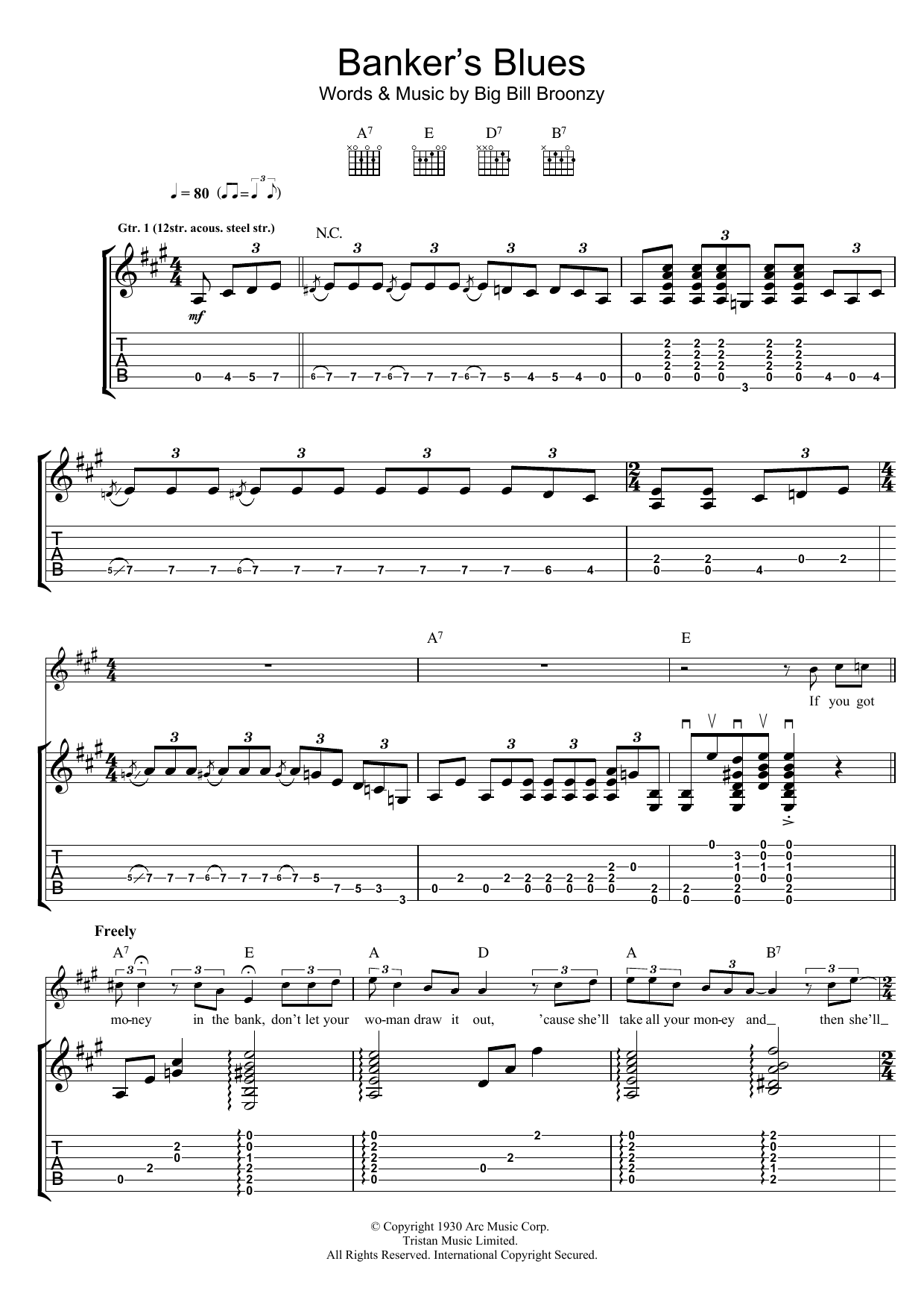Download Rory Gallagher Banker's Blues Sheet Music